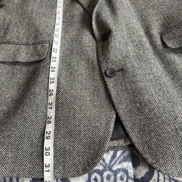 Vintage Haggar Imperial Black & White Herringbone Blazer | Made in USA | 44R - Picture 13 of 14